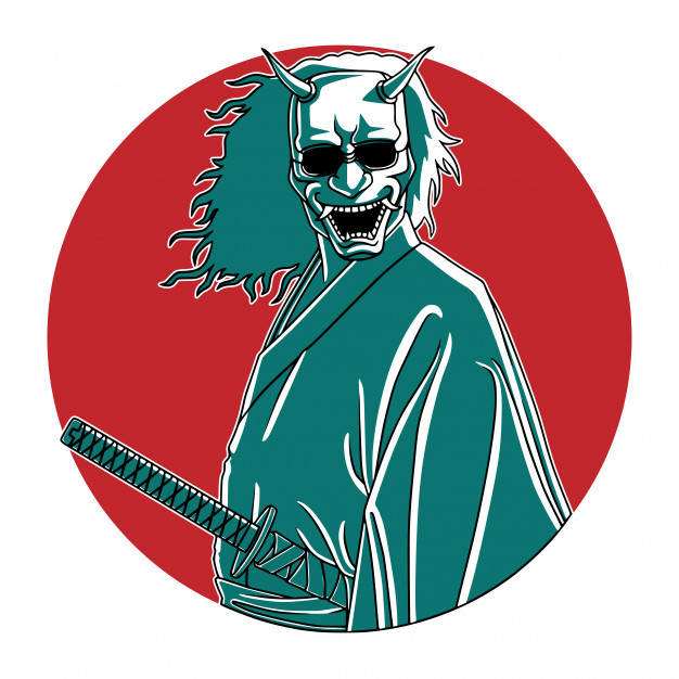 Oni Mask Samur Hand Drawn Illustration Vector Vector Premium 626x626 Oni Mask Samur Hand Drawn Illustration Vector Vector Premium