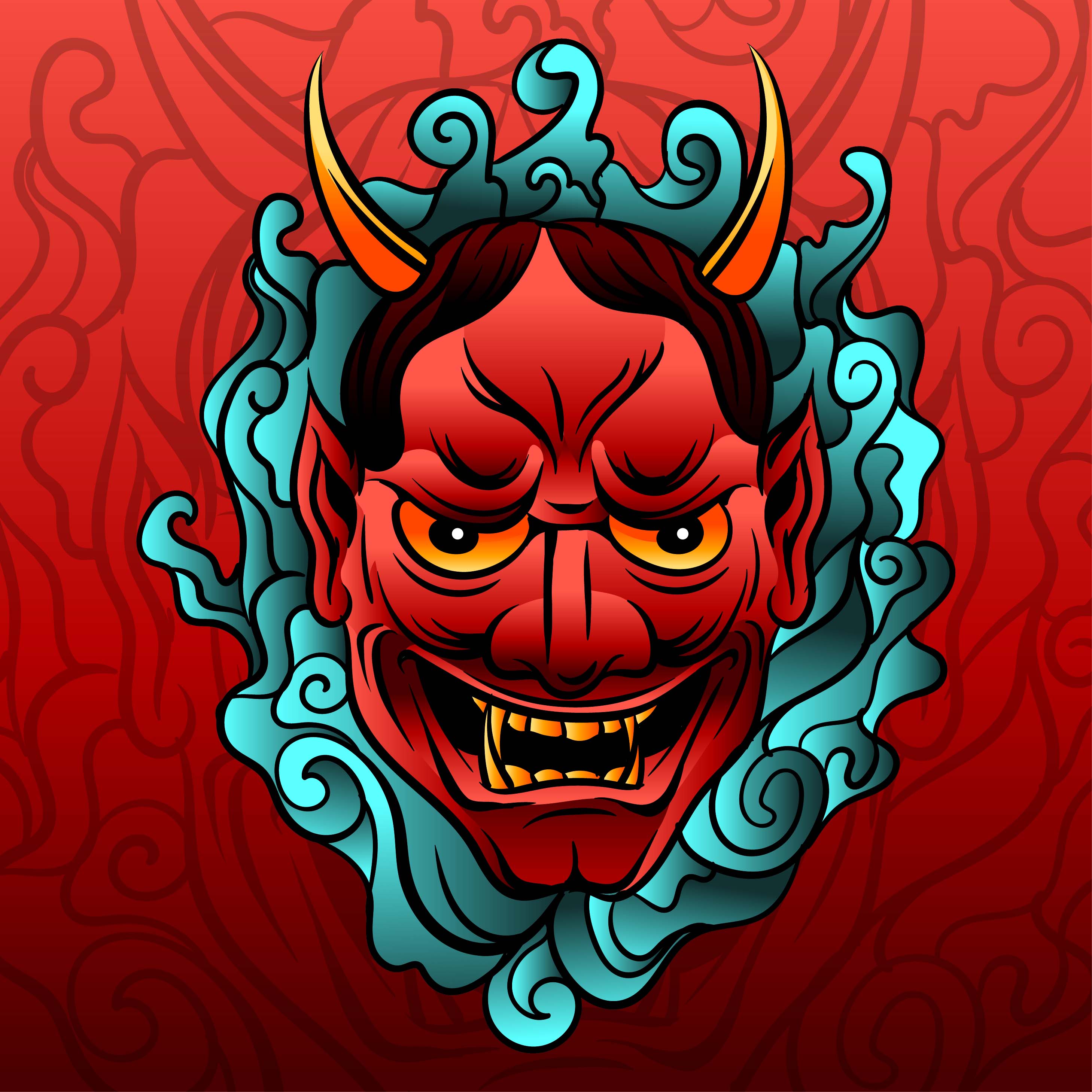 Oni Mask Vector 2917x2917 Oni Mask Vector