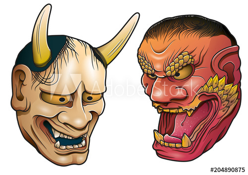 Oriental Oni Demon Masks 500x353 Oriental Oni Demon Masks