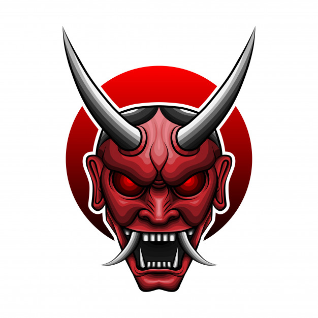 Oni Mask Vector at Vectorified.com | Collection of Oni Mask Vector free ...