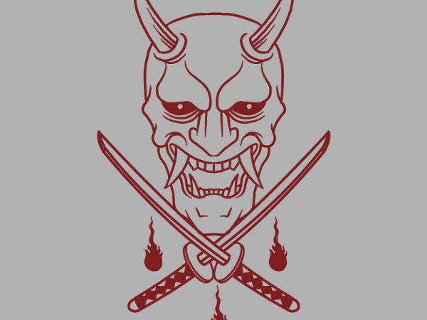 Oni Katana T Shirt Design 600x450 Oni Katana T Shirt Design