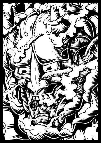 346x490 Hand Drawn Oni Japanese Creature Illustration