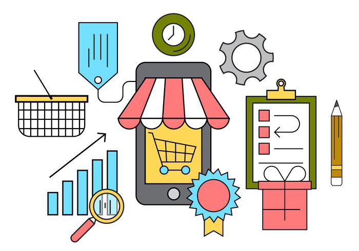 Free Online Shopping Vector Illustration 700x490 Free Online Shopping Vector Illustration
