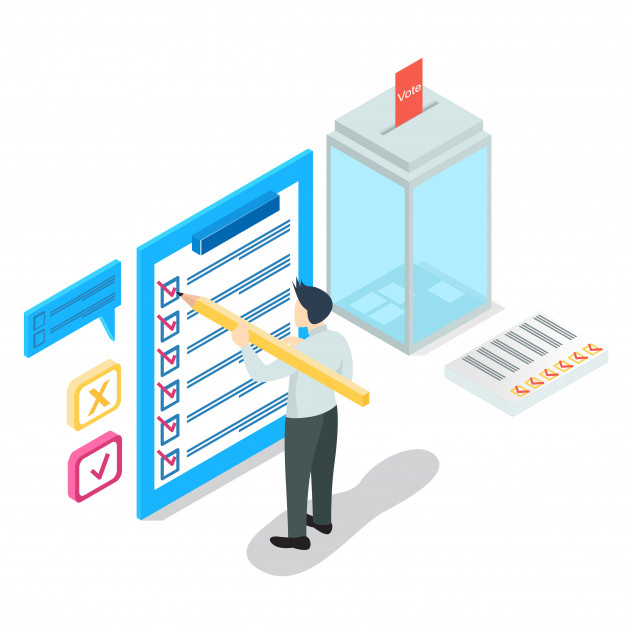 626x626 Isometric Online Survey Concept, Vector Illustration Vector