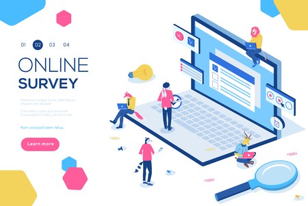 450x301 Online Survey Concept With Characters Can Use For Web Banner