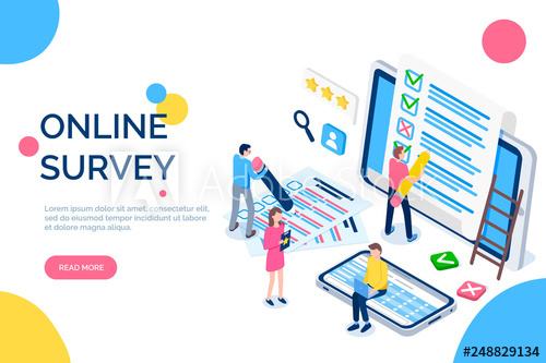 500x333 Online Survey People With Screens And Laptops Vector Male