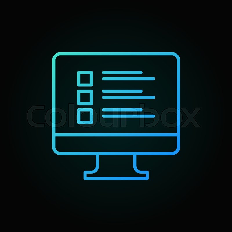 800x800 Online Survey Vector Blue Icon Or Stock Vector Colourbox