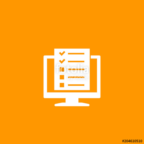 500x500 Online Survey, Test Vector Icon Stock Image And Royalty Free