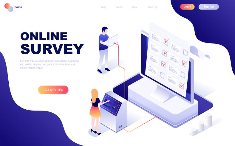 788x490 Modern Flat Design Isometric Concept Of Online Survey