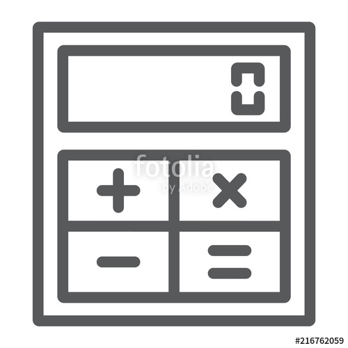 Online Calculator Line Icon, Finance And Banking, Calculator Sign 500x500 Online Calculator Line Icon, Finance And Banking, Calculator Sign