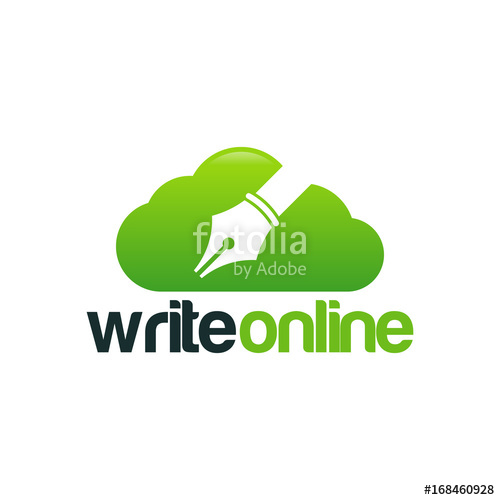 500x500 Online Writing Logo, Cloud Creator Logo Designs Vector