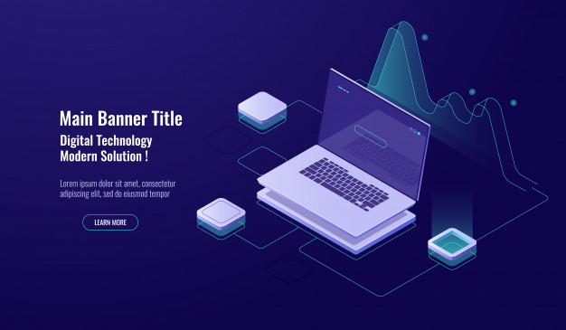 626x365 Online Analytics, Big Data Processing, Laptop With Graph, Data