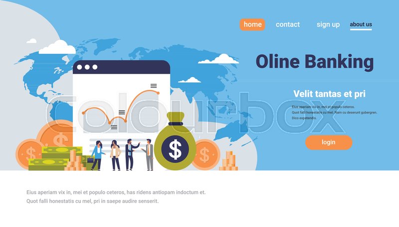 800x455 Online Banking Money Graph Growth Stock Vector Colourbox