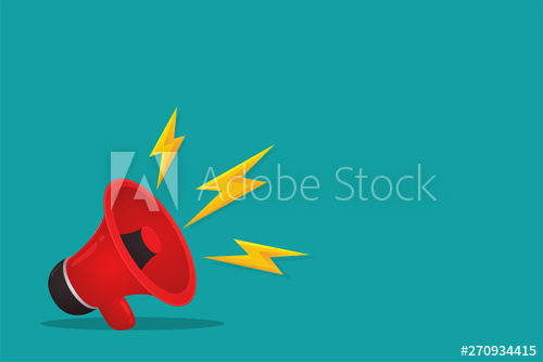 500x334 Red Megaphone Is Advertising Selling Products Online, Vector