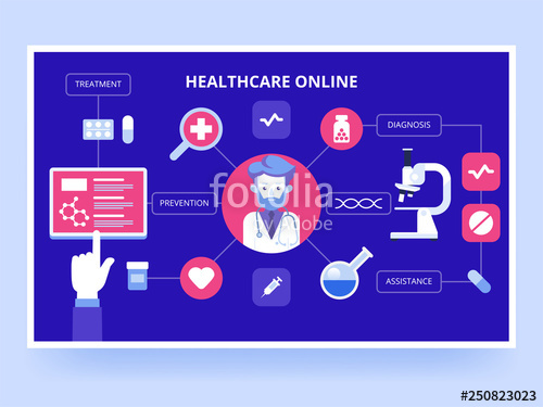 500x375 Healthcare Online Medical Services Vector Infographic
