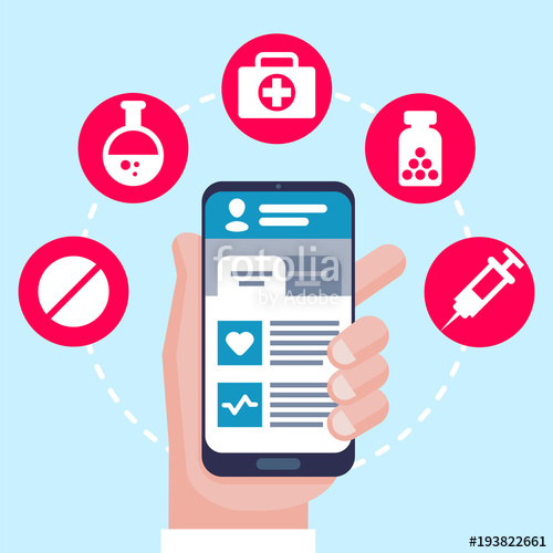 500x500 Mobile Medicine, Mhealth, Online Doctor Hand Holding Smartphone