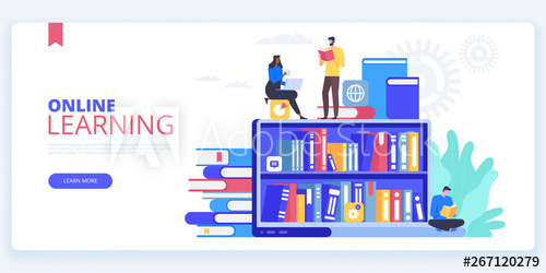 500x250 Online Education Concept E Learning, Distance Courses, Tutorials