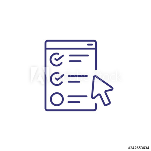 500x500 Exam Test Line Icon Website, Service, Program Online Education