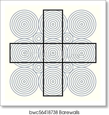 362x382 Optical Illusion Effect, Op Art Vector Abstract Background Print