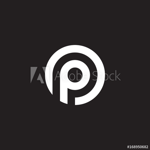 500x500 Initial Lowercase Letter Logo Op, Po, P Inside O, Monogram Rounded