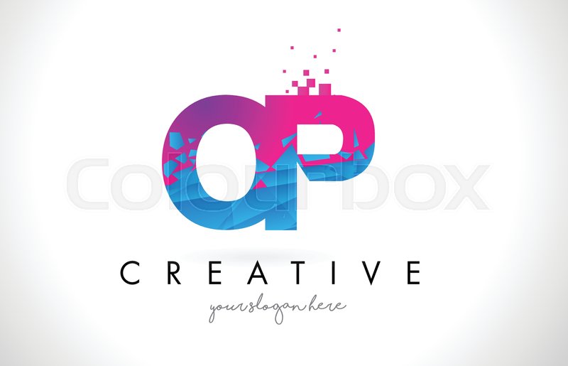 800x515 Op O P Letter Logo With Broken Stock Vector Colourbox