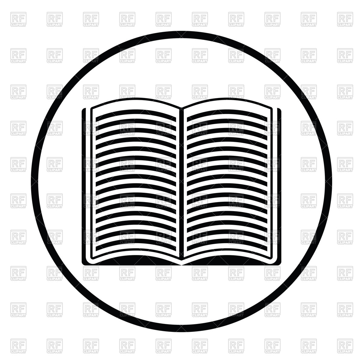 1200x1200 Thin Circle Design Of Open Book Icon Vector Image Of Icons