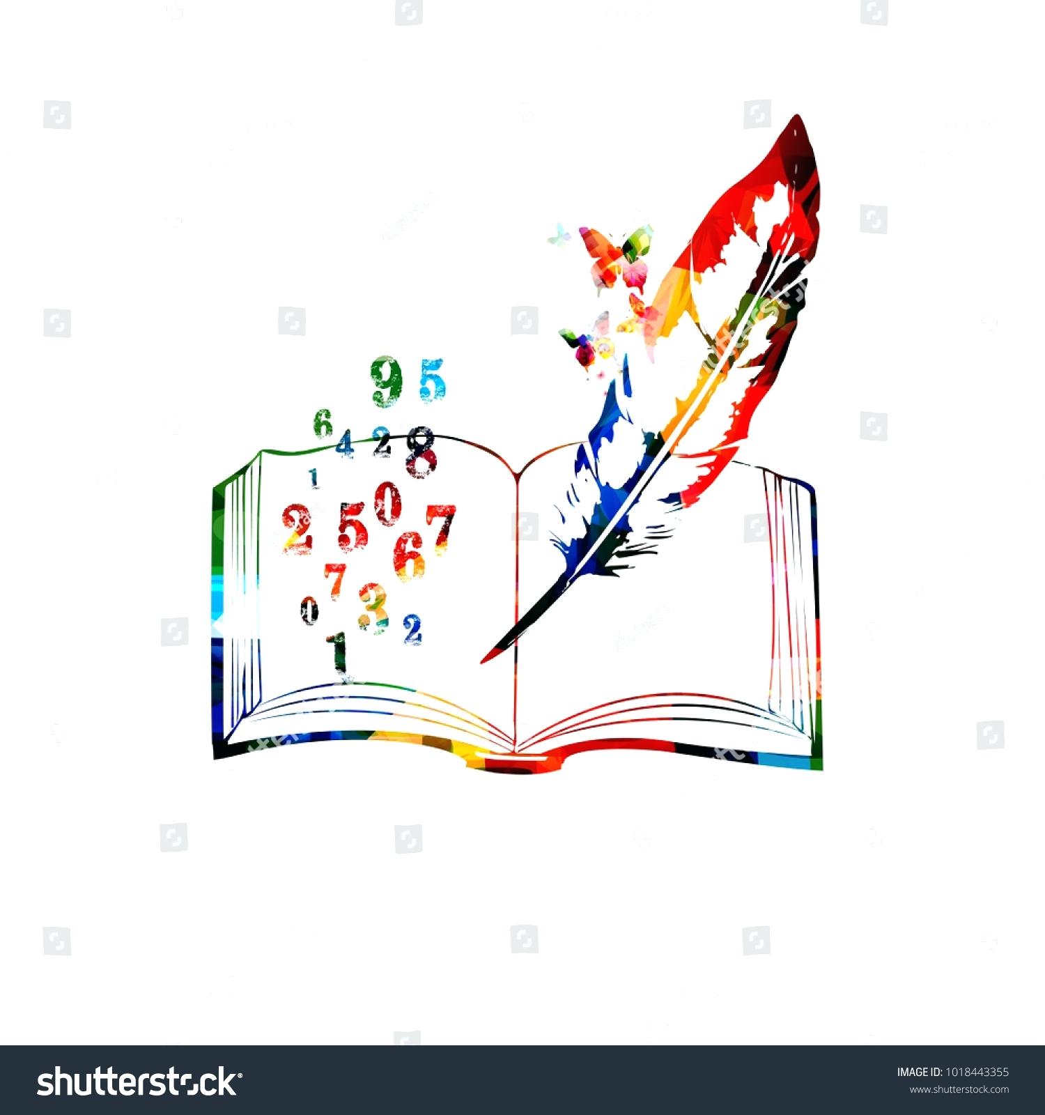 1500x1600 Open Book Logos Math Colorful Open Book With Numbers Vector