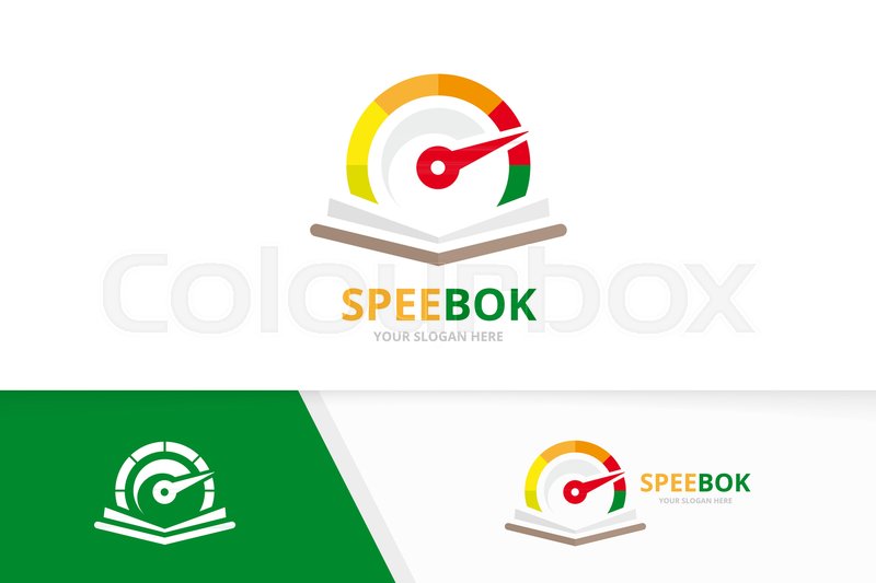800x533 Vector Speedometer And Open Book Logo Stock Vector Colourbox