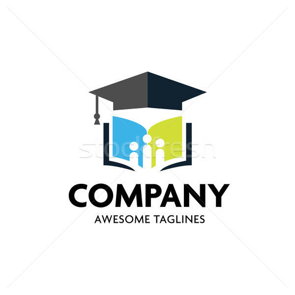 600x600 Education Logo Concept With Graduation Cap And Open Book Pages
