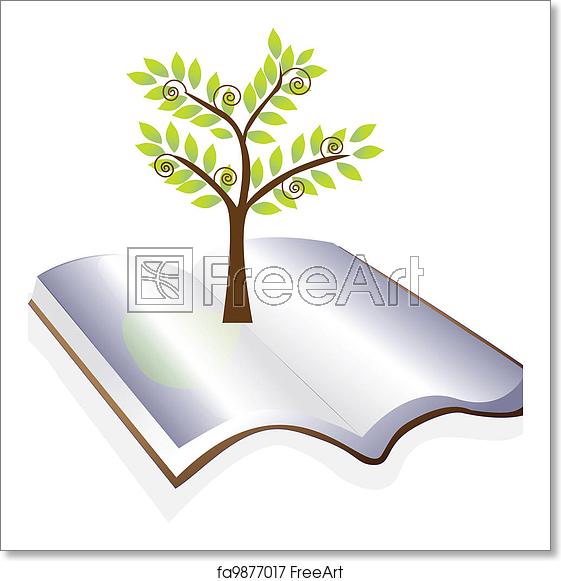 561x581 Free Art Print Of Open Book With Tree Logo Vector Freeart