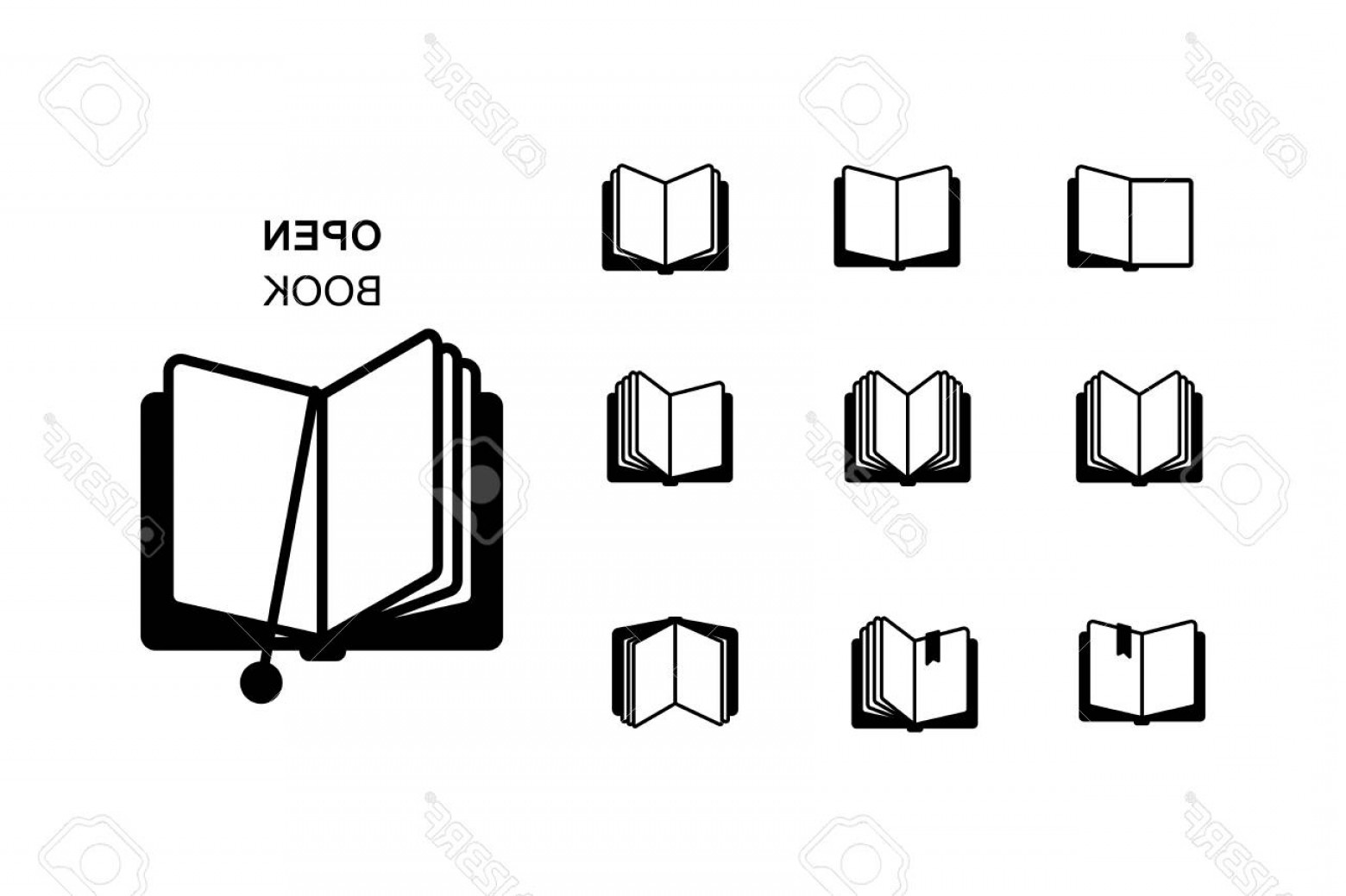 1560x1039 Photostock Vector Black Silhouettes Of Open Book Vector