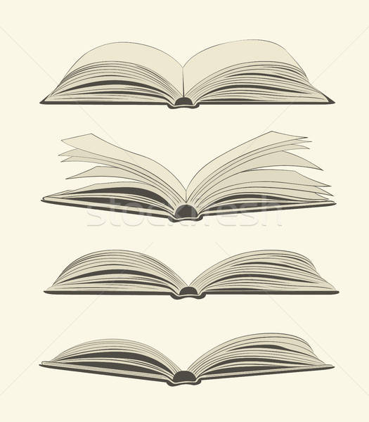 525x600 Set Of Vintage Open Books Vector Illustration Andrei Doll