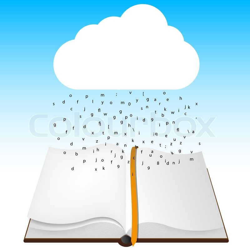800x800 Concept Computer Cloud With Open Book Stock Vector Colourbox