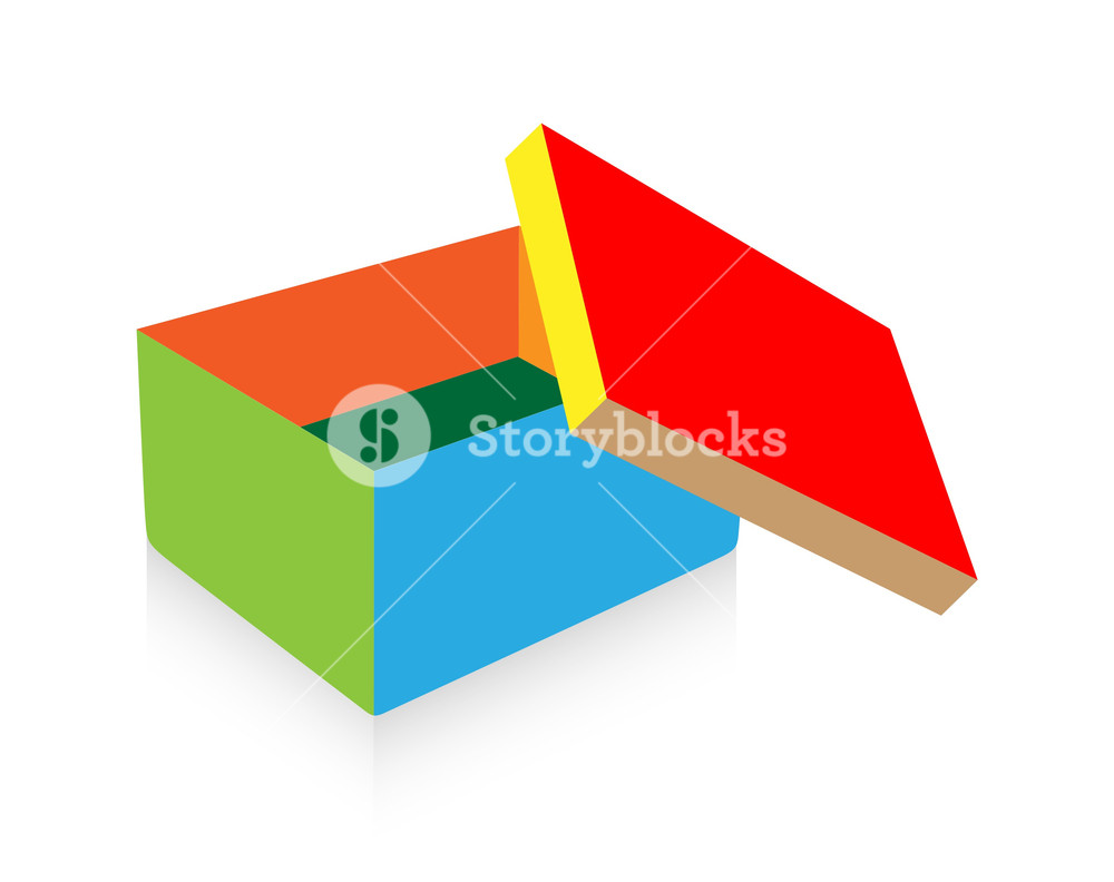 1000x792 Colorful Open Box Vector Royalty Free Stock Image