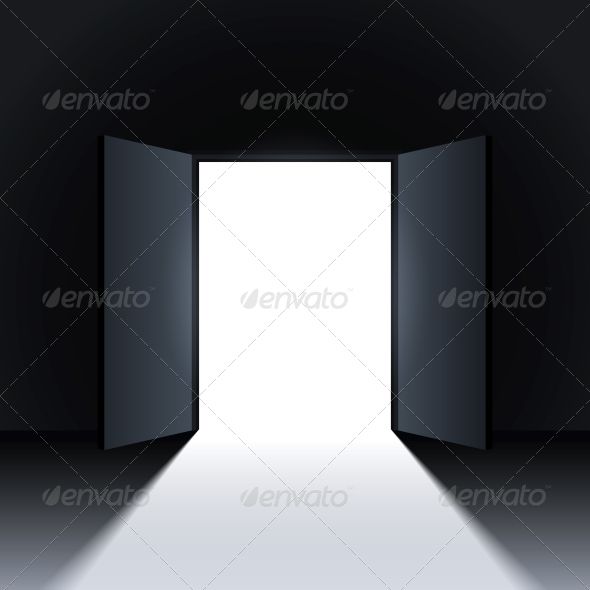 590x590 Light In A Room Through The Open Door Vector Vector Doors