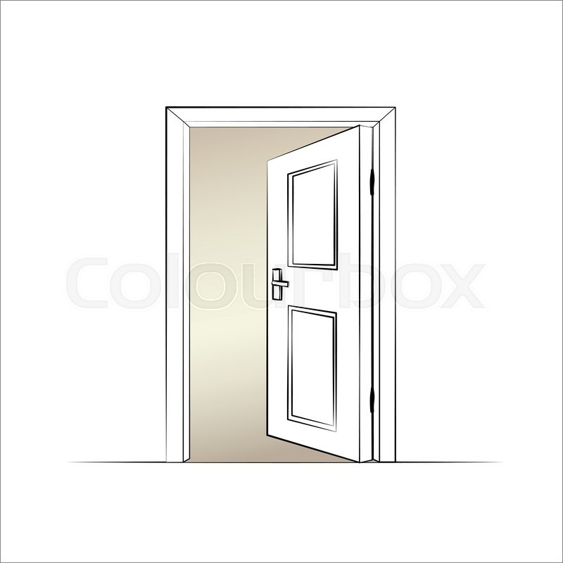 800x800 Open Door Isolated Illustration Of A Stock Vector Colourbox
