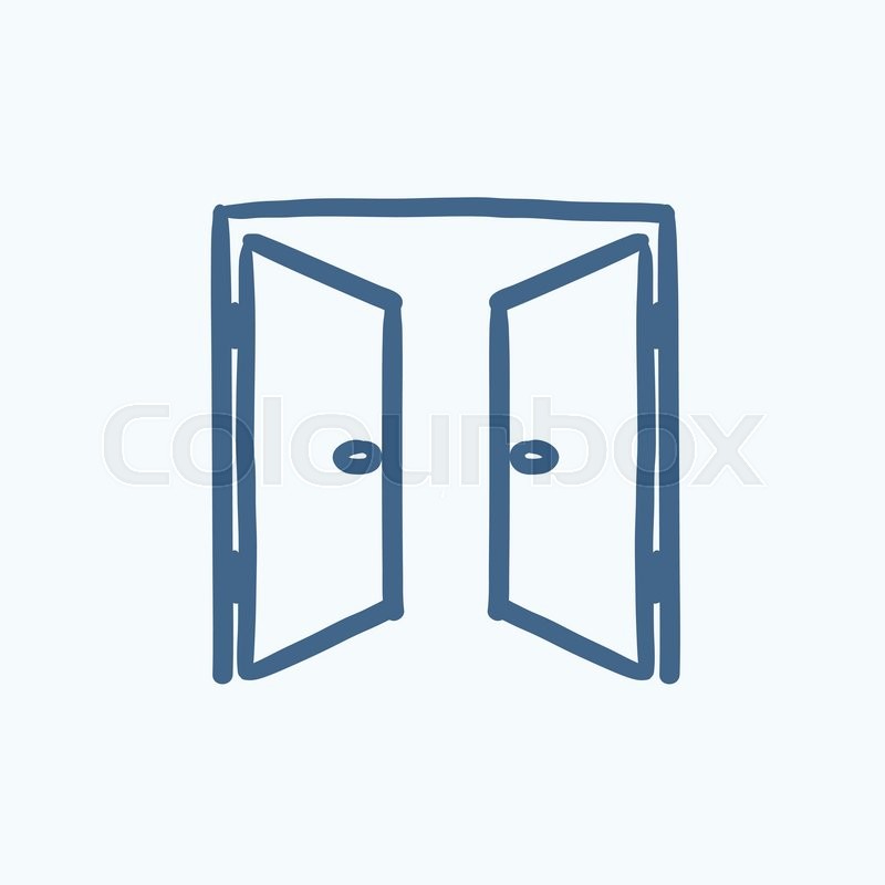 800x800 Open Doors Vector Sketch Icon Isolated Stock Vector Colourbox