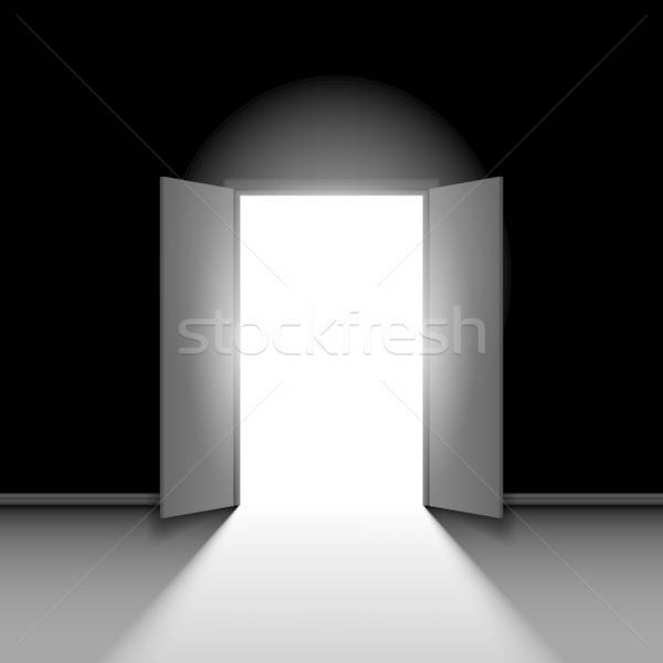 600x600 Double Open Door Vector Illustration Dvarg