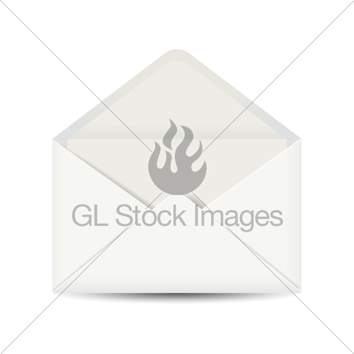 500x500 Isolated White Open Envelope Vector Illustration Gl Stock Images