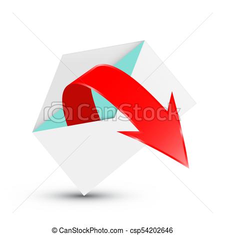 450x470 Red Arrow In Open Envelope Vector