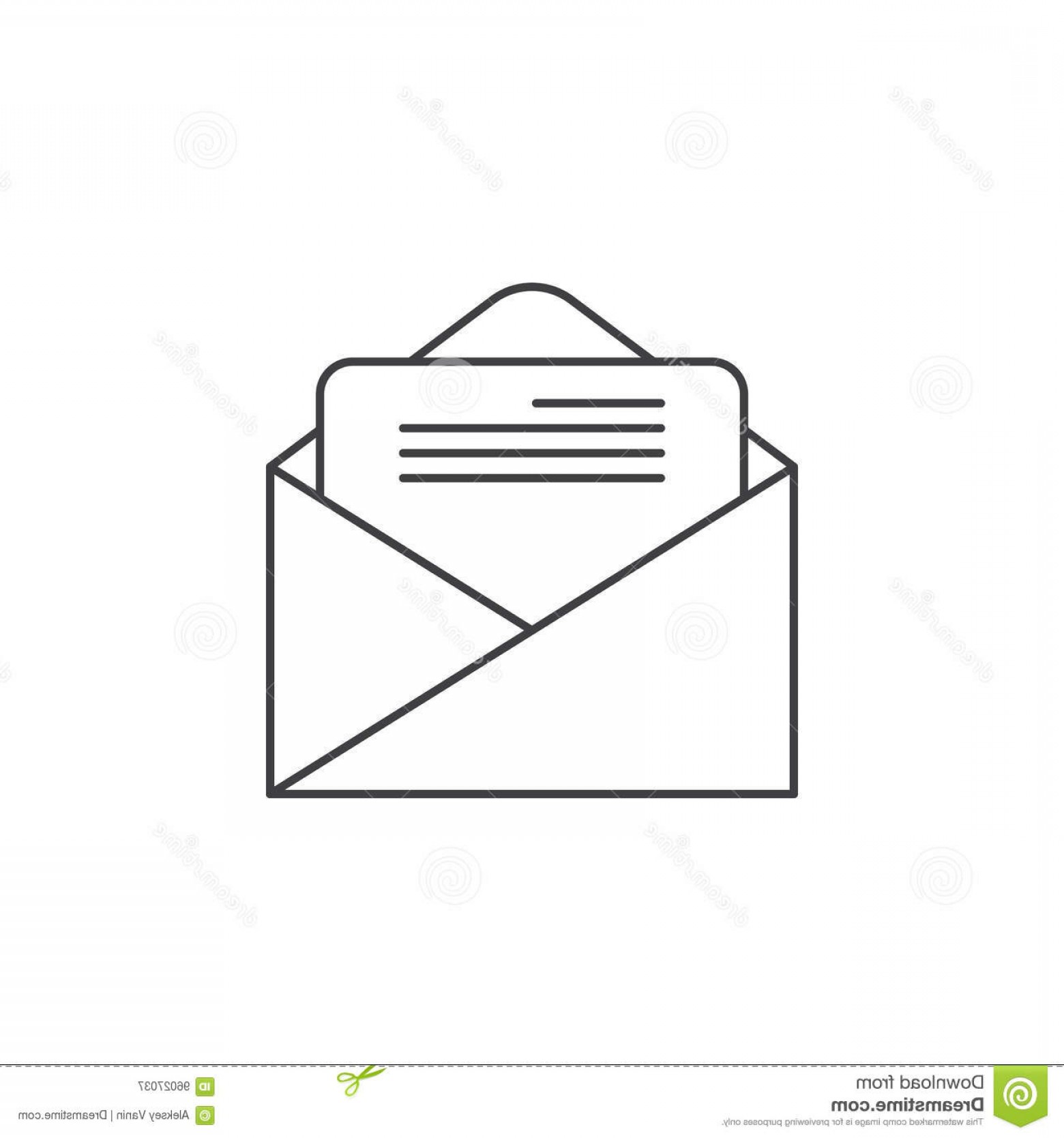 1560x1668 Stock Illustration Email Thin Line Icon Letter Outline Vector Logo