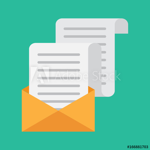 500x500 Flat Vector Cartoon Illustration Open Envelope Vector