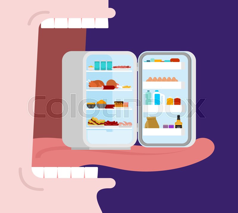 Open Mouth To Eat Full Fridge Tongue Stock Vector Colourbox 800x714 Open Mouth To Eat Full Fridge Tongue Stock Vector Colourbox