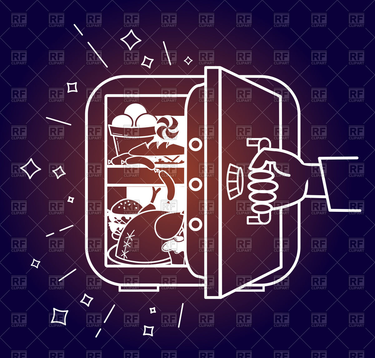 Diet Concept, Open Refrigerator With Products Vector Image Of Food 1200x1146 Diet Concept, Open Refrigerator With Products Vector Image Of Food