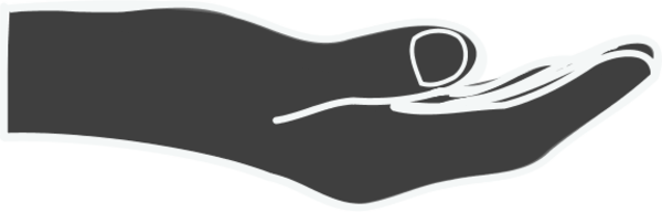 600x192 Hand With Open Palm Vector Clip Art