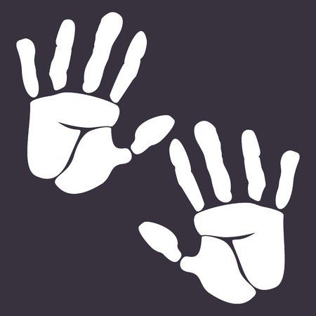 450x450 Two Wight Hand Palm Vector Icon Open Hand Flat Vector