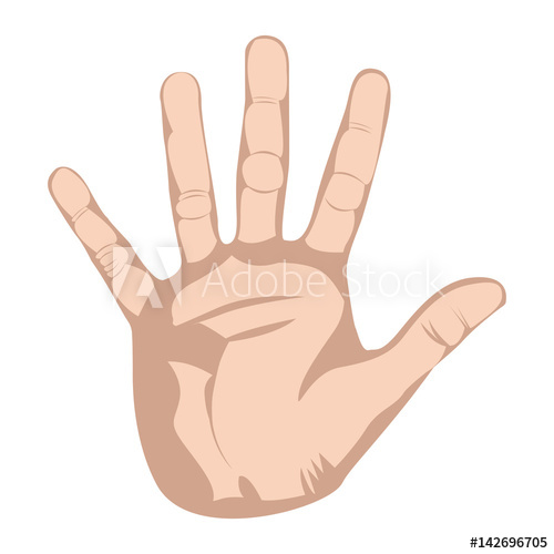 500x500 Sketch Silhouette Skin Color Of Hand With Open Palm Vector