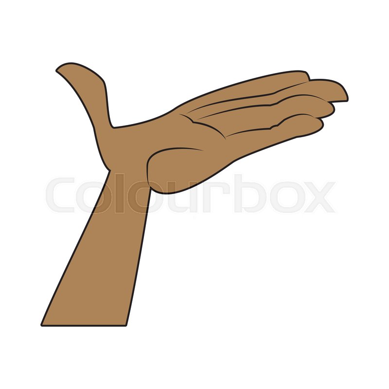 800x800 Cartoon Hand Man Open Palm Vector Stock Vector Colourbox