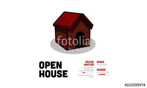 500x300 Open House Invitation With Date Time Details And Simple House