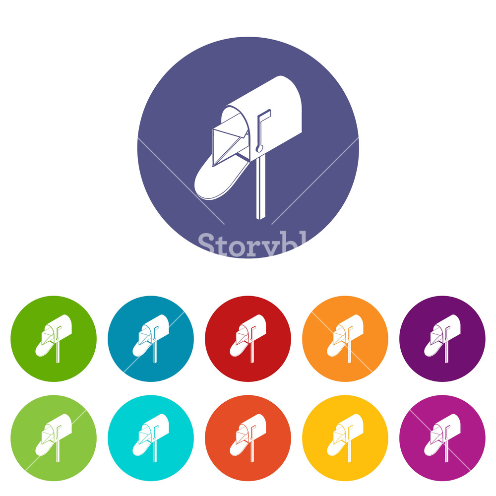 1000x1000 Open House Postbox Icons Color Set Vector For Any Web Design